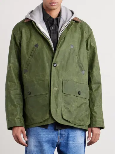 Drake's Barn Corduroy-Trimmed Waxed-Cotton Jacket - Men | Thumbnail 3 Drake's Barn Corduroy-Trimmed Waxed-Cotton Jacket - Men | Thumbnail 3