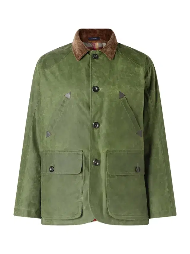 Barn Corduroy-Trimmed Waxed-Cotton Jacket - Men