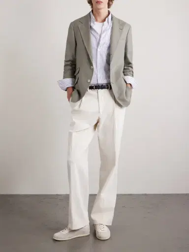 Brunello Cucinelli Silk, Linen and Wool-Blend Blazer - Men | Thumbnail 2 Brunello Cucinelli Silk, Linen and Wool-Blend Blazer - Men | Thumbnail 2