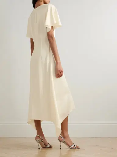Stella McCartney Paneled Hammered-satin Midi Dress | Thumbnail 3 Stella McCartney Paneled Hammered-satin Midi Dress | Thumbnail 3