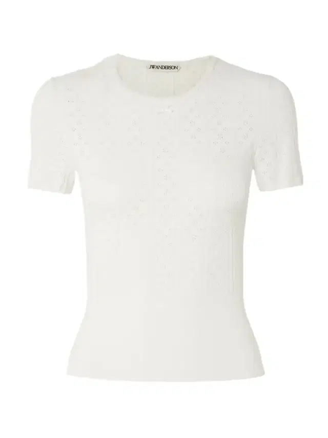 JW Anderson Bow-detailed Recycled Pointelle-knit T-shirt