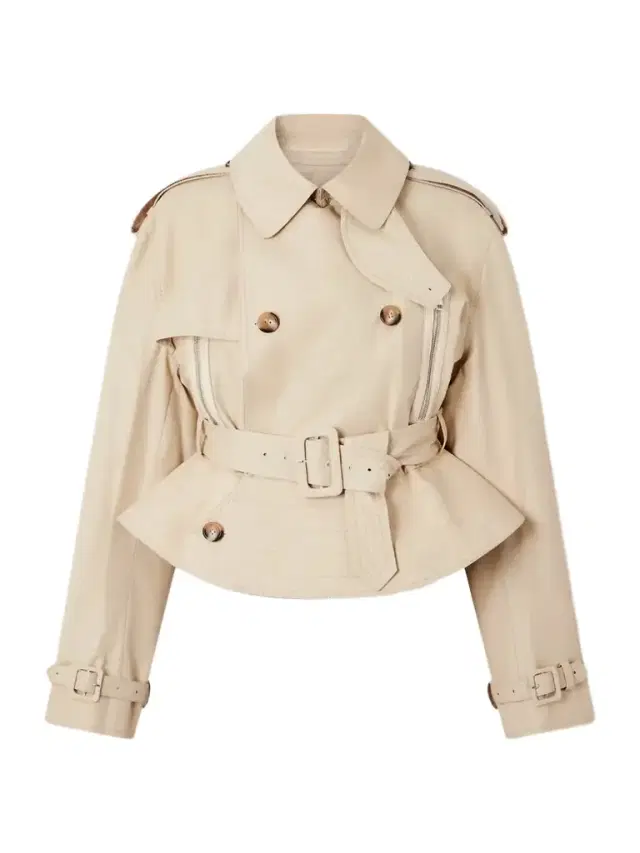 Evelyn Leather-trimmed Cotton-blend Gabardine Jacket