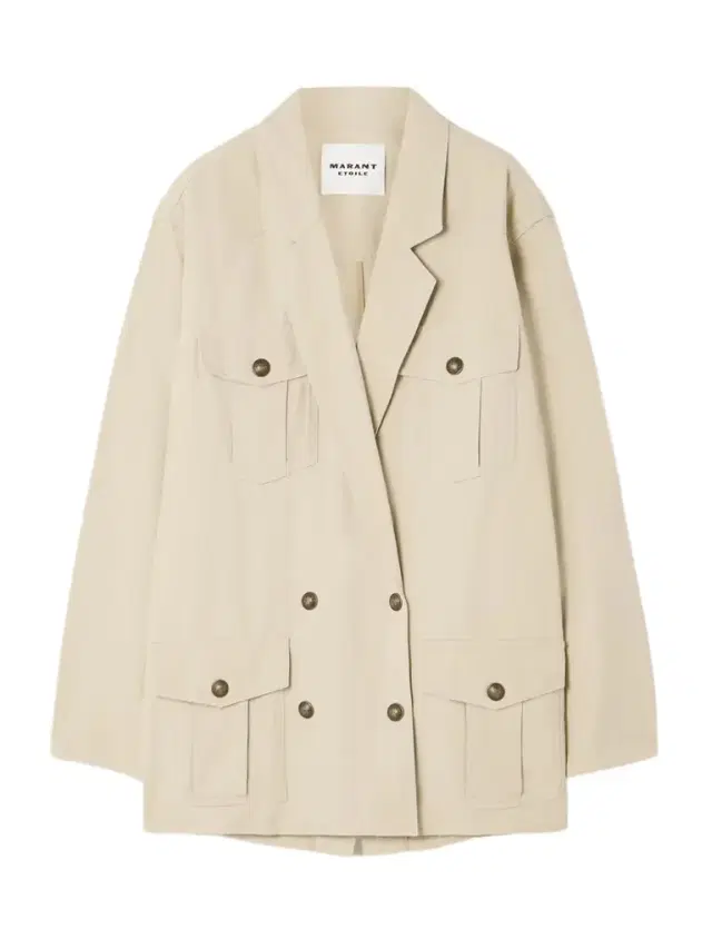 Nevala Double-breasted Cotton And Linen-blend Twill Jacket