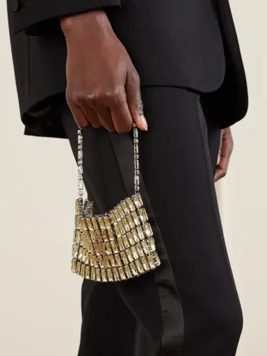 Saint Laurent Evening Micro Crystal-embellished Chainmail Shoulder Bag | Thumbnail 2