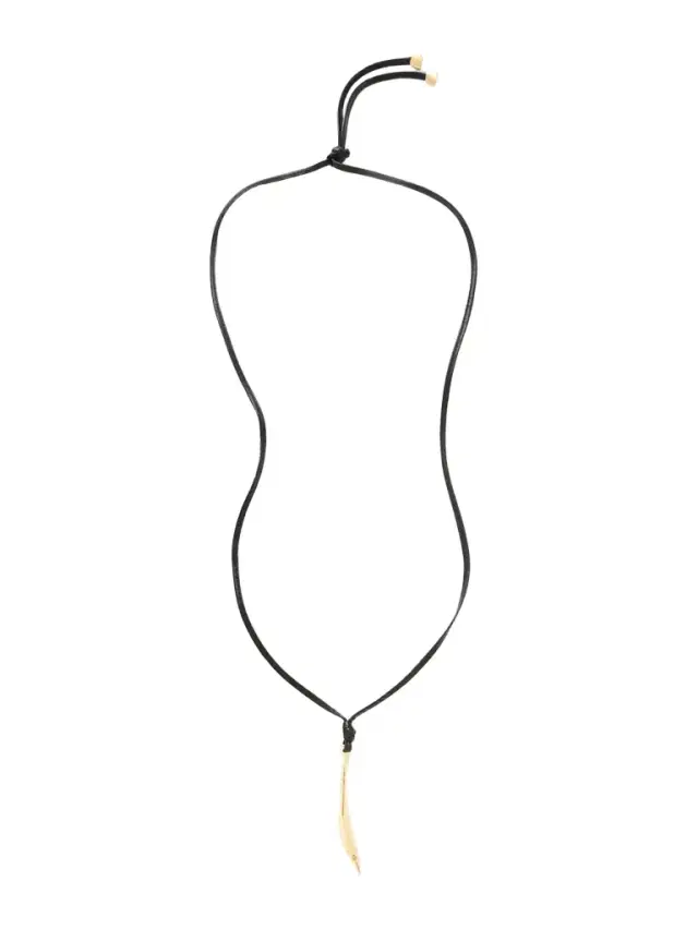 Gold-plated And Leather Necklace
