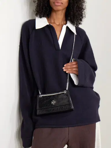 Tory Burch Kira Turnlock Mini Crinkled-leather Shoulder Bag | Thumbnail 6