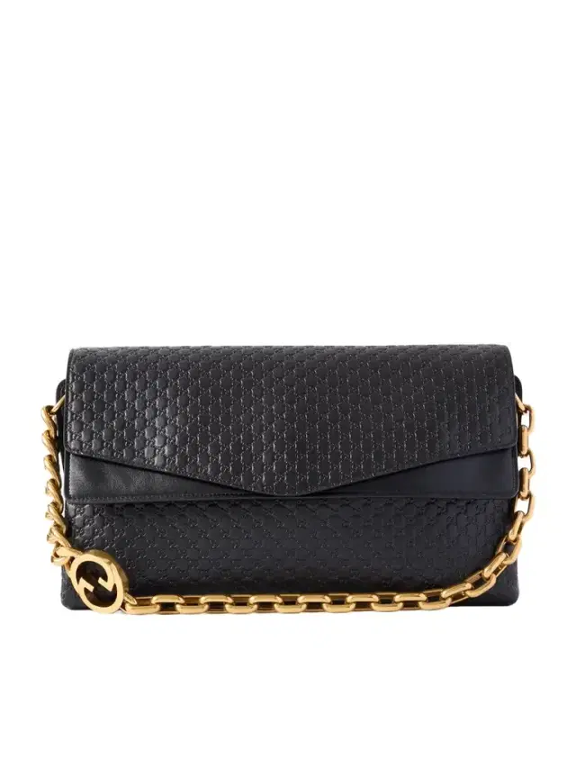 Chain-detailed Logo-debossed Leather Shoulder Bag