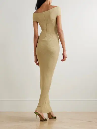Stella McCartney Off-the-shoulder Cutout Ribbed-knit Gown | Thumbnail 3
