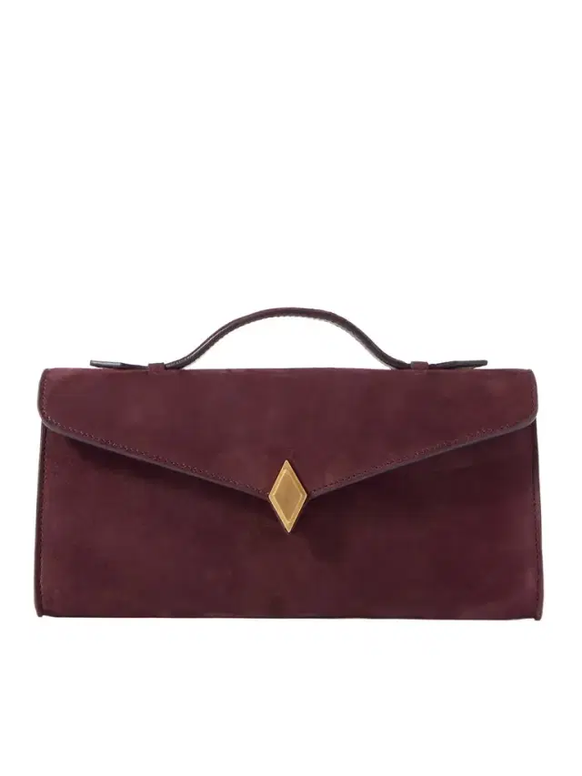 Edge Embellished Suede Clutch
