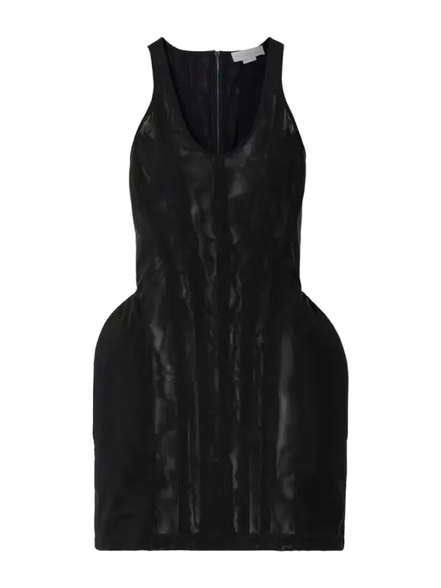 Padded Mesh Mini Dress