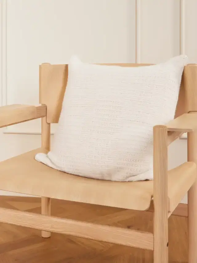 Box Stitch Cashmere And Cotton-blend Cushion