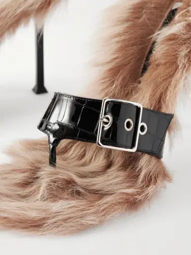 CHRISTEN Helix Buckled Shearling-lined Croc-effect Leather Sandals | Thumbnail 5 CHRISTEN Helix Buckled Shearling-lined Croc-effect Leather Sandals | Thumbnail 5