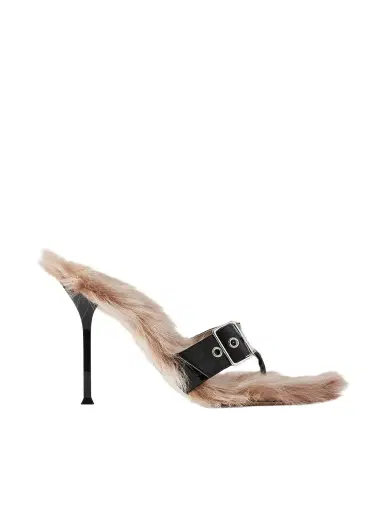 CHRISTEN Helix Buckled Shearling-lined Croc-effect Leather Sandals | Thumbnail 1 CHRISTEN Helix Buckled Shearling-lined Croc-effect Leather Sandals | Thumbnail 1