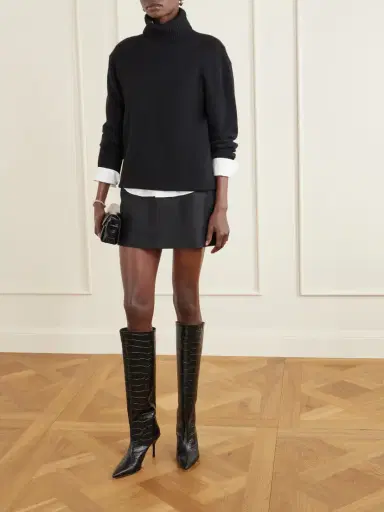 Staud Sebastian Croc-effect Leather Knee Boots | Thumbnail 4