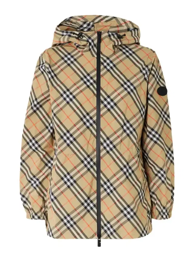 Checked Hooded Shell Jacket
