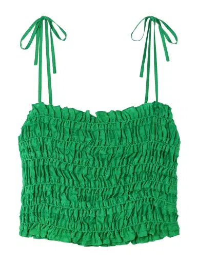 Tory Burch Smocked Lyocell-blend Top | Thumbnail 1 Tory Burch Smocked Lyocell-blend Top | Thumbnail 1