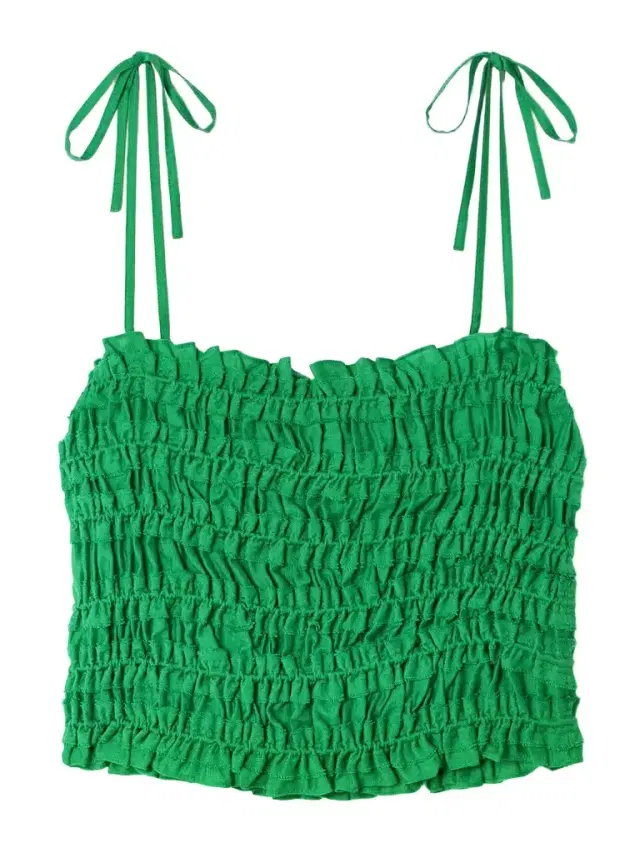 Smocked Lyocell-blend Top