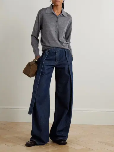 Loewe Belted Pleated High-rise Wide-leg Jeans | Thumbnail 2