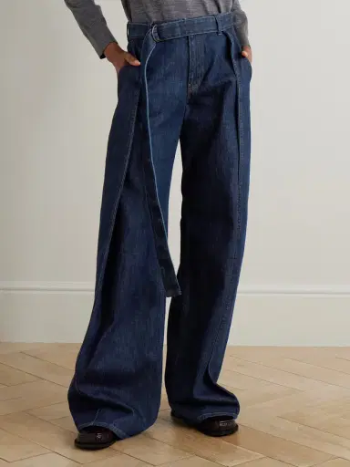 Loewe Belted Pleated High-rise Wide-leg Jeans | Thumbnail 3