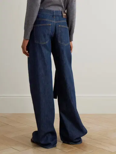 Loewe Belted Pleated High-rise Wide-leg Jeans | Thumbnail 4