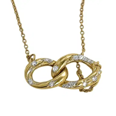 Wish Fine Jewelry 14KY Infinity Pendant Necklace | Thumbnail 1