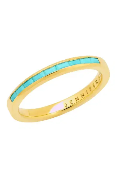 Jennifer Meyer Turquoise Channel Set Baguette Ring | Thumbnail 1