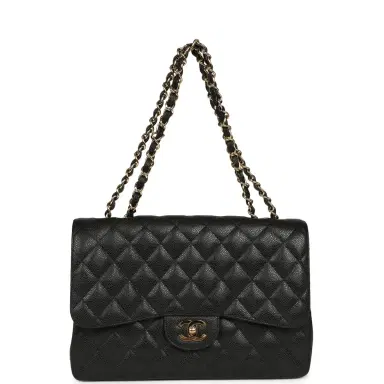 Chanel Chanel Jumbo Classic Single Flap Bag Black Caviar Gold Hardware | Thumbnail 7 Chanel Chanel Jumbo Classic Single Flap Bag Black Caviar Gold Hardware | Thumbnail 7