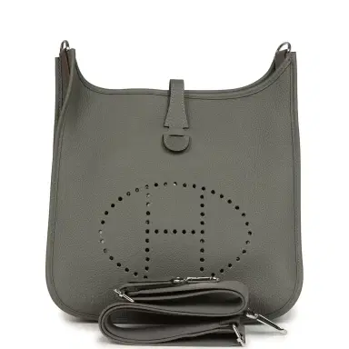 HERMÈS Hermes Evelyne III PM Gris Meyer Clemence Palladium Hardware | Thumbnail 1 HERMÈS Hermes Evelyne III PM Gris Meyer Clemence Palladium Hardware | Thumbnail 1