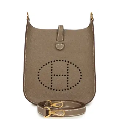 HERMÈS Hermes Evelyne Sellier TPM Etoupe Epsom Gold Hardware | Thumbnail 1