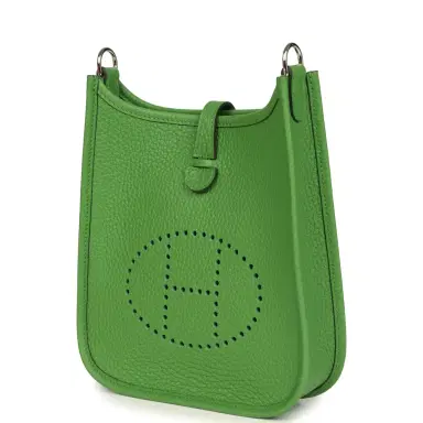 HERMÈS Hermes Evelyne TPM Vert Yucca Clemence Palladium Hardware | Thumbnail 5 HERMÈS Hermes Evelyne TPM Vert Yucca Clemence Palladium Hardware | Thumbnail 5