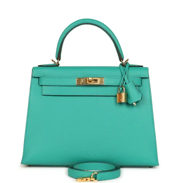 hermes Hermes Kelly Sellier 28 Vert Jade Epsom Gold Hardware