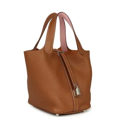 HERMÈS Hermes Picotin Lock 18 Eclat Gold and Rose Sakura Clemence Palladium Hardware | Thumbnail 2