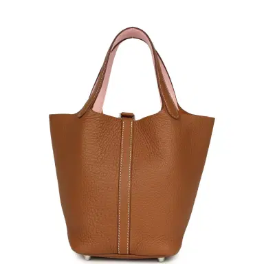 HERMÈS Hermes Picotin Lock 18 Eclat Gold and Rose Sakura Clemence Palladium Hardware | Thumbnail 4