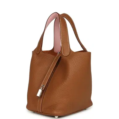HERMÈS Hermes Picotin Lock 18 Eclat Gold and Rose Sakura Clemence Palladium Hardware | Thumbnail 5