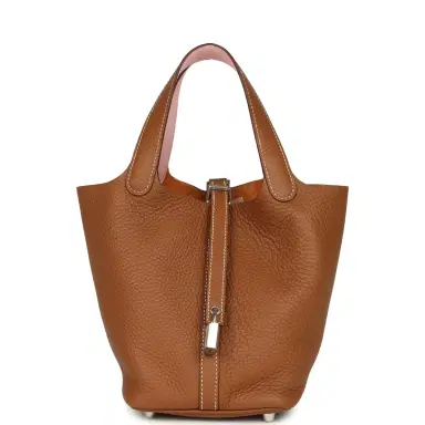 HERMÈS Hermes Picotin Lock 18 Eclat Gold and Rose Sakura Clemence Palladium Hardware | Thumbnail 1