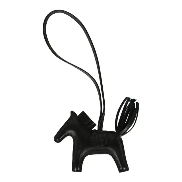 hermes Hermes Rodeo Bag Charm PM So Black Touch Milo Lambskin and Matte Alligator