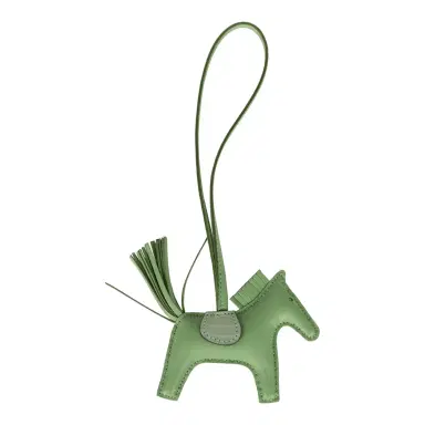 HERMÈS Hermes Rodeo Bag Charm PM Vert Criquet Touch Milo Lambskin and Matte Alligator | Thumbnail 2 HERMÈS Hermes Rodeo Bag Charm PM Vert Criquet Touch Milo Lambskin and Matte Alligator | Thumbnail 2