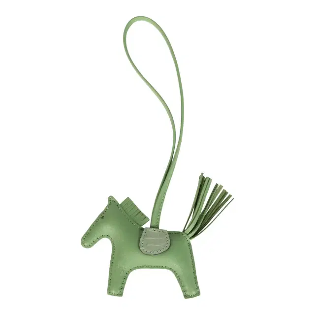 hermes Hermes Rodeo Bag Charm PM Vert Criquet Touch Milo Lambskin and Matte Alligator