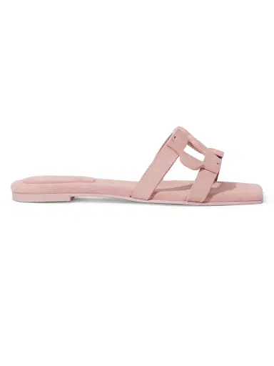 Simkhai Women's Monogrammed Cut-Out Suede Sandals - Pale Pink - Size 9 | Thumbnail 1 Simkhai Women's Monogrammed Cut-Out Suede Sandals - Pale Pink - Size 9 | Thumbnail 1