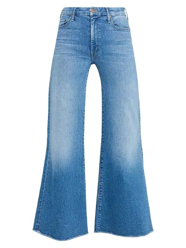 Mother Women's The Roller Mid-Rise Stretch Wide-Leg Fray Jeans | Thumbnail 1 Mother Women's The Roller Mid-Rise Stretch Wide-Leg Fray Jeans | Thumbnail 1