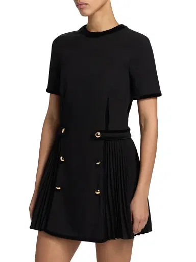 SIMKHAI Women's Doria Pleated Minidress - Black | Thumbnail 4 SIMKHAI Women's Doria Pleated Minidress - Black | Thumbnail 4