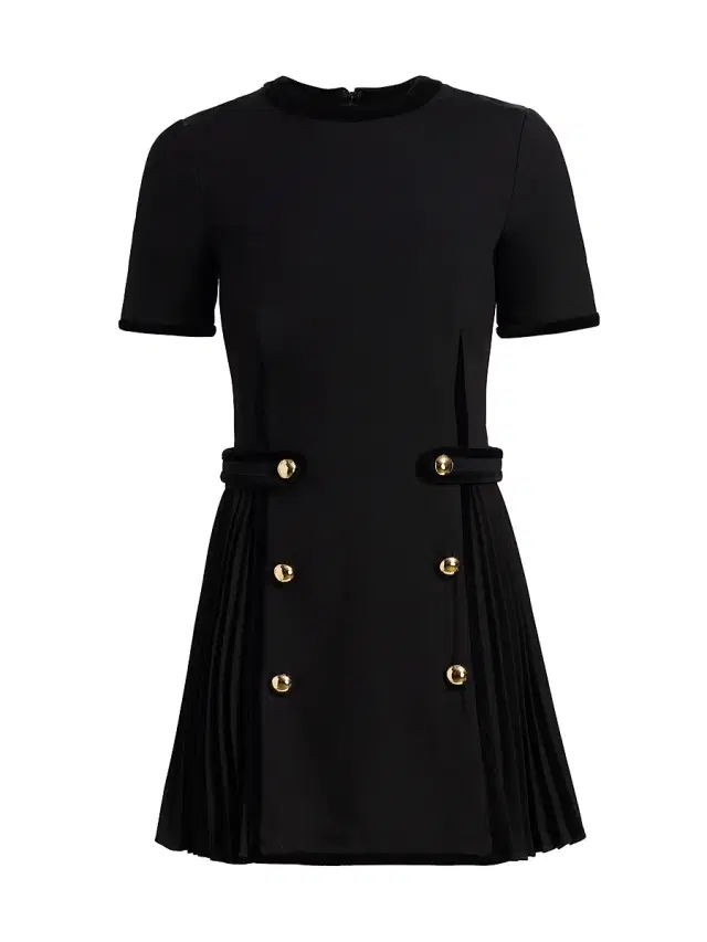 Women's Doria Pleated Minidress - Black