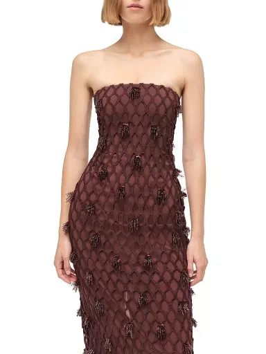 Simkhai Women's Iridessa Beaded Fishnet Gown | Thumbnail 5 Simkhai Women's Iridessa Beaded Fishnet Gown | Thumbnail 5