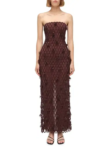 Simkhai Women's Iridessa Beaded Fishnet Gown | Thumbnail 1 Simkhai Women's Iridessa Beaded Fishnet Gown | Thumbnail 1