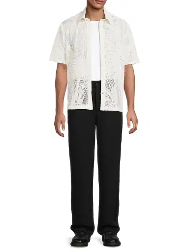 Simkhai Men's Conrad Lace Shirt - Ivory - Size XXL | Thumbnail 2