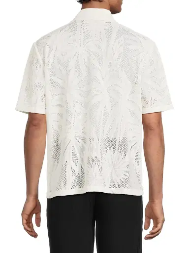 Simkhai Men's Conrad Lace Shirt - Ivory - Size XXL | Thumbnail 5