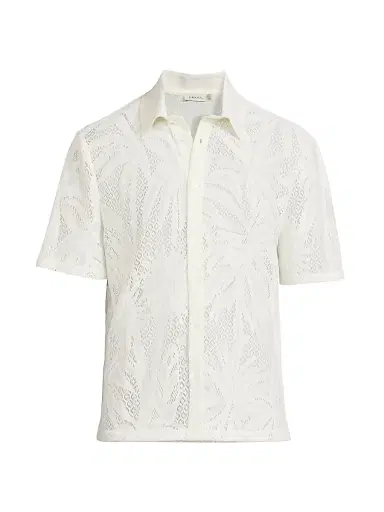 Simkhai Men's Conrad Lace Shirt - Ivory - Size XXL | Thumbnail 1