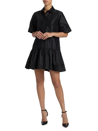 Simkhai Women's Cris Ruffle-Hem Minidress - Black - Size XS | Thumbnail 2 Simkhai Women's Cris Ruffle-Hem Minidress - Black - Size XS | Thumbnail 2