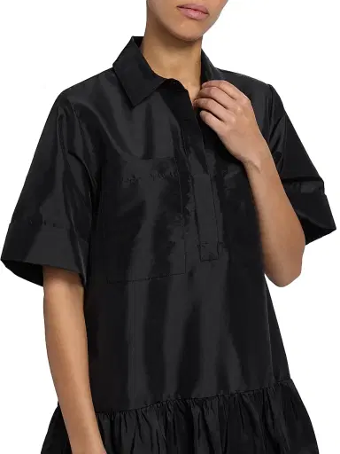 Simkhai Women's Cris Ruffle-Hem Minidress - Black - Size XS | Thumbnail 6 Simkhai Women's Cris Ruffle-Hem Minidress - Black - Size XS | Thumbnail 6