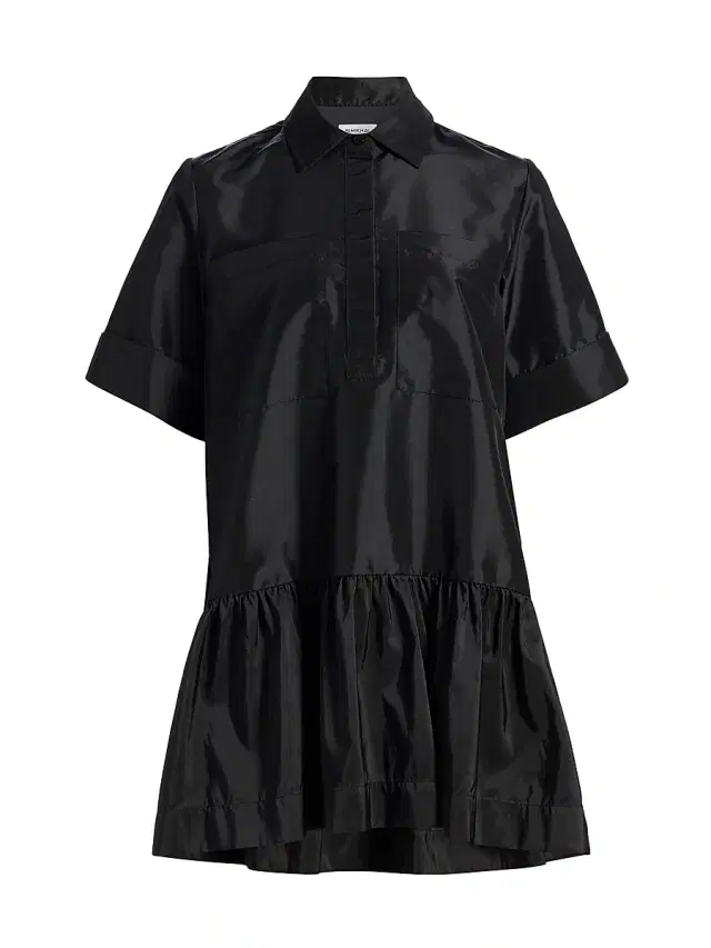 SIMKHAI Women's Cris Ruffle-Hem Minidress - Black